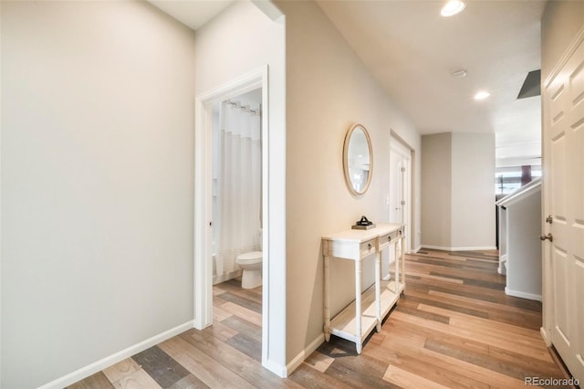 6362 Lythmore Grv, Colorado Springs, CO 80927 - corridor featuring light wood-style floors, baseboards, and recessed lighting
