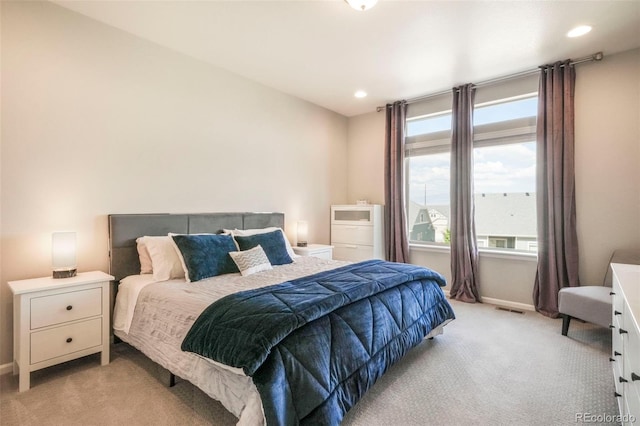 6362 Lythmore Grv, Colorado Springs, CO 80927 - bedroom with light carpet, baseboards, and recessed lighting