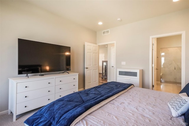 6362 Lythmore Grv, Colorado Springs, CO 80927 - bedroom featuring baseboards, connected bathroom, and recessed lighting