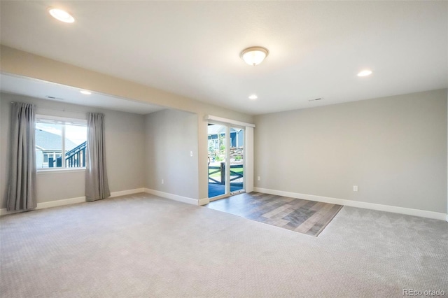 6362 Lythmore Grv, Colorado Springs, CO 80927 - spare room with light colored carpet, baseboards, and recessed lighting