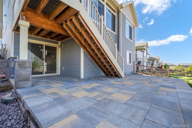 6362 Lythmore Grv, Colorado Springs, CO 80927 - view of patio / terrace featuring stairs and a residential view