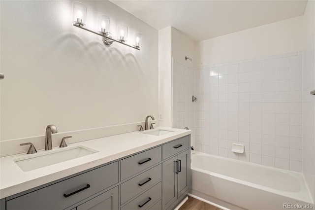 8500 E Jefferson Unit 3C, Denver, CO 80237 - bathroom featuring tub / shower combination and double vanity