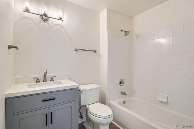 8500 E Jefferson Unit 3C, Denver, CO 80237 - bathroom featuring toilet,  shower combination, and vanity