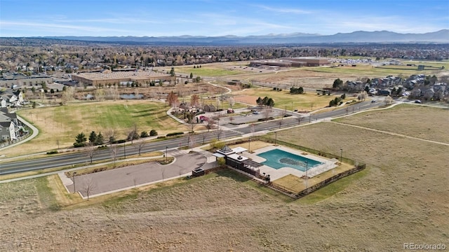 bird's eye view featuring a mountain view