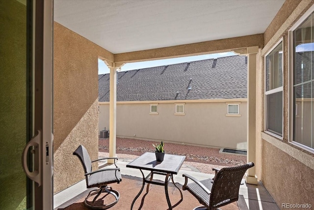 view of patio featuring central AC unit