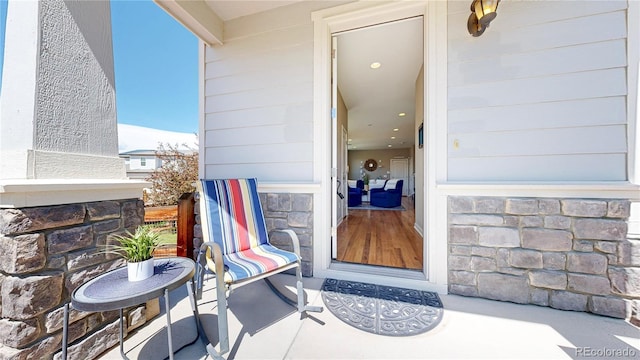 10016 Hough Pt, Parker, CO 80134 - doorway to property with stone siding