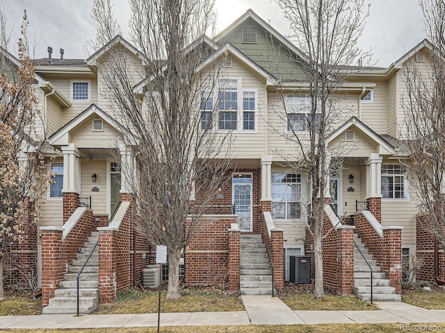 view of front of house with central AC unit