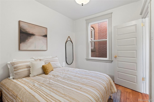 bedroom featuring light hardwood / wood-style floors