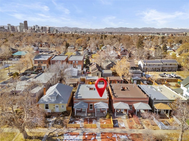 aerial view with a mountain view