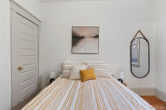 bedroom featuring hardwood / wood-style flooring