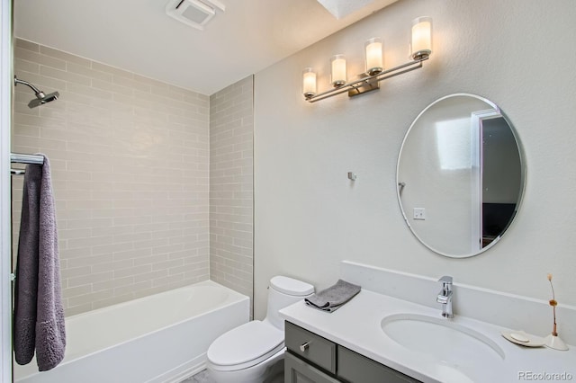 3228 47th, Boulder, CO 80301 - bathroom featuring vanity, toilet, and shower / bathtub combination