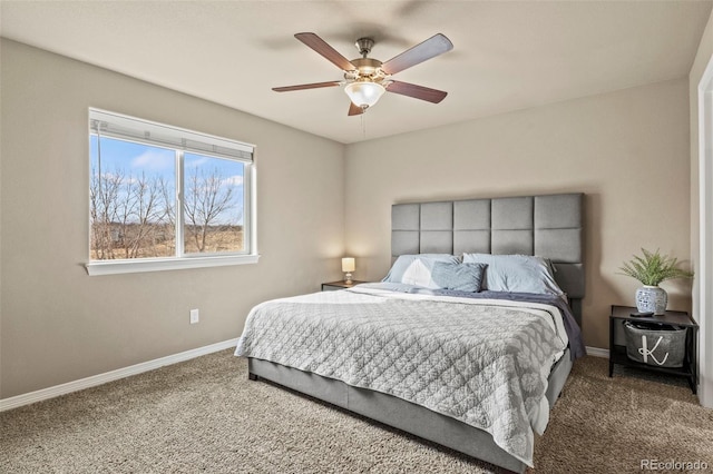 9840 Castor Dr, Colorado Springs, CO 80925 - carpeted bedroom featuring baseboards and ceiling fan