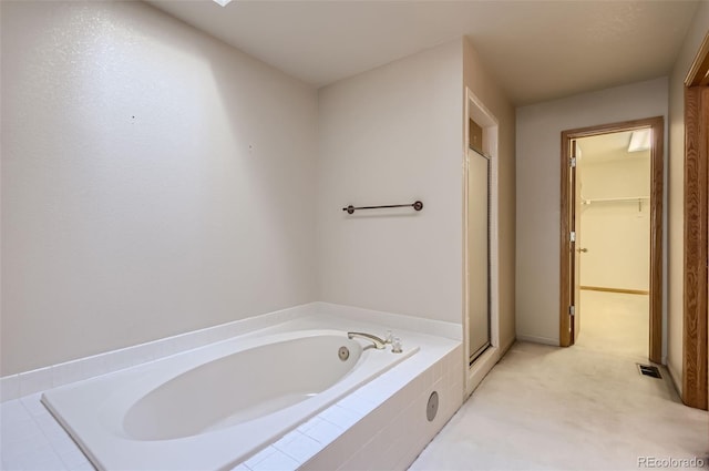 bathroom with plus walk in shower