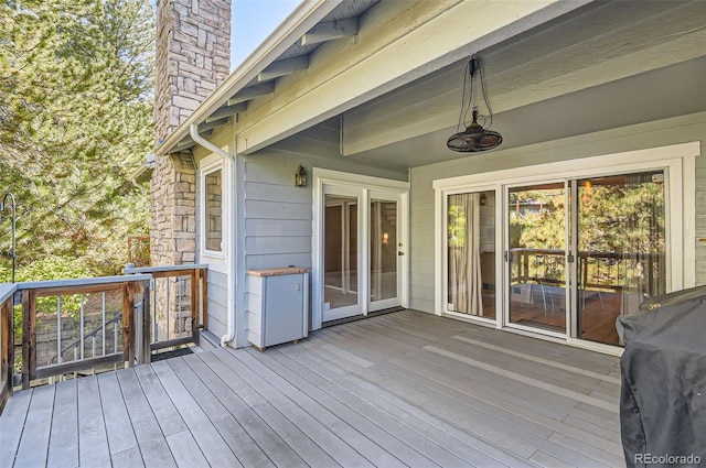 deck featuring area for grilling