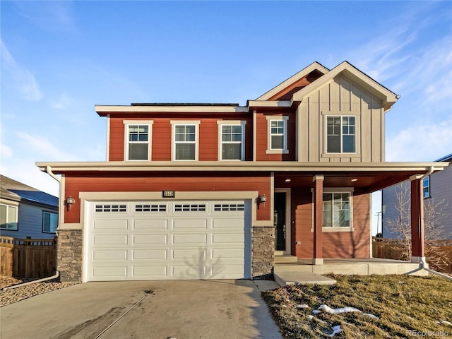 view of front of home with a garage