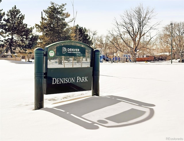 view of community sign