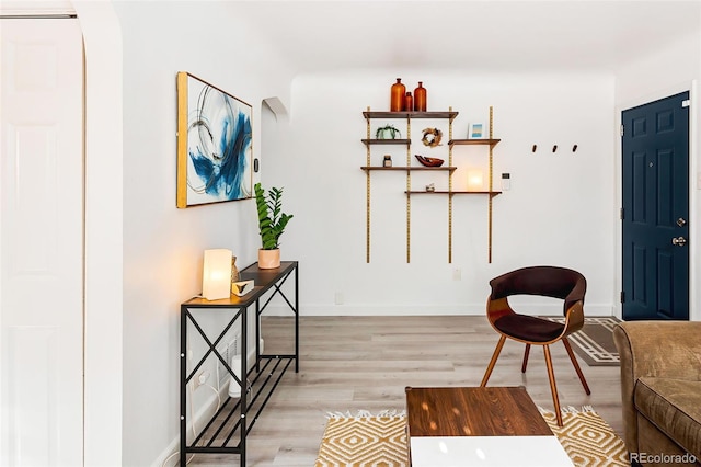 interior space with light hardwood / wood-style flooring