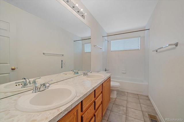 full bathroom featuring tile patterned floors, visible vents, and a sink
