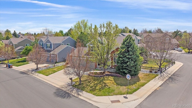 drone / aerial view with a residential view