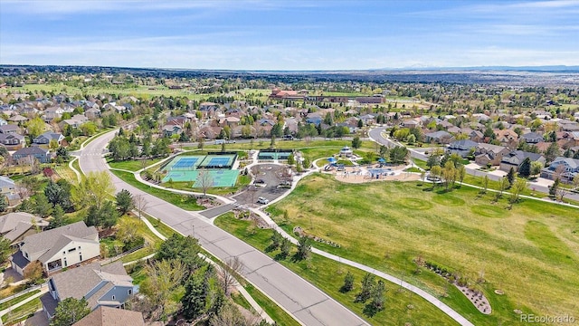 aerial view featuring a residential view