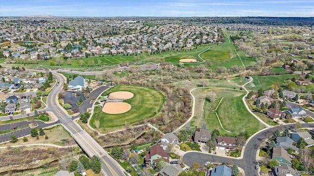aerial view with a residential view