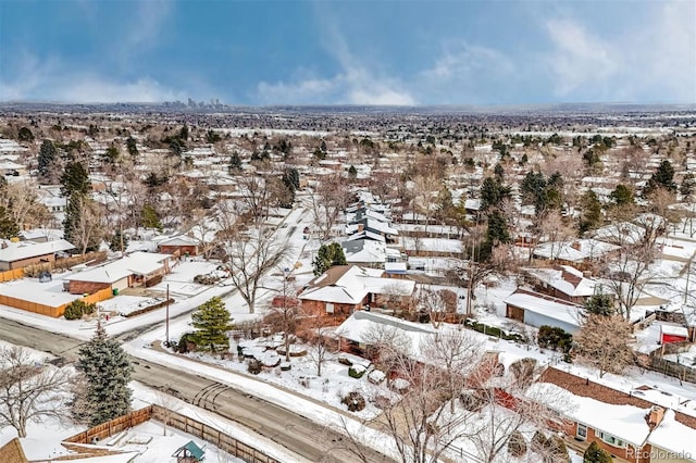 view of snowy aerial view