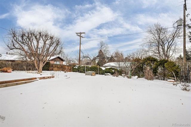 view of snowy yard