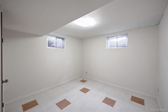 basement with plenty of natural light