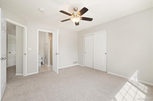 3901 Stonegrass Pt, Broomfield, CO 80023 - unfurnished bedroom featuring light carpet, a closet, and ceiling fan