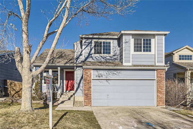 front of property featuring a garage