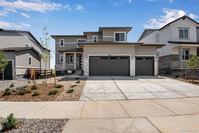 view of front of property featuring a garage