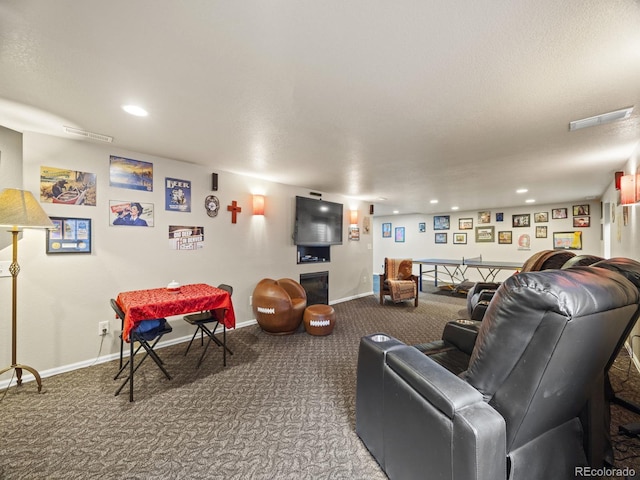6432 S Robb Ct, Littleton, CO 80127 - living room with carpet floors, baseboards, and recessed lighting