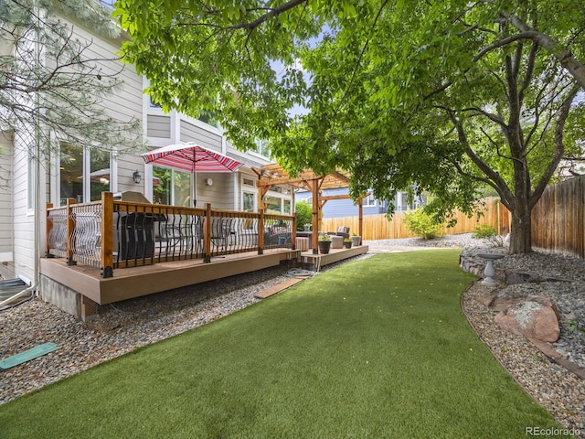 6432 S Robb Ct, Littleton, CO 80127 - view of yard featuring a deck