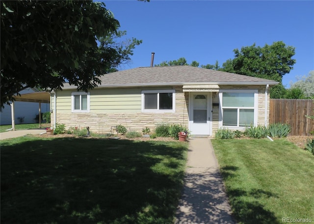 1271 Xapary St, Aurora, CO 80011 - view of front of home featuring stone siding and roof with shingles