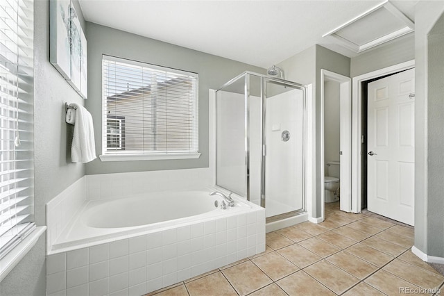 3543 Foxridge Trl, Highlands Ranch, CO 80126 - bathroom with tile patterned floors, a garden tub, and a stall shower