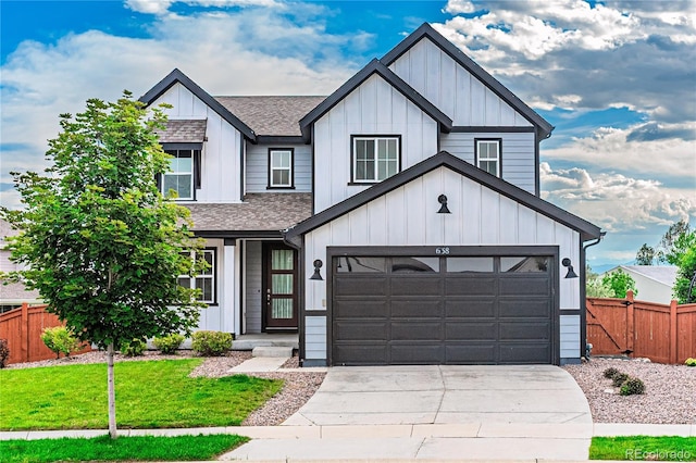 638 W 175th Ave, Broomfield, CO 80023 - modern farmhouse featuring a shingled roof, driveway, and board and batten siding