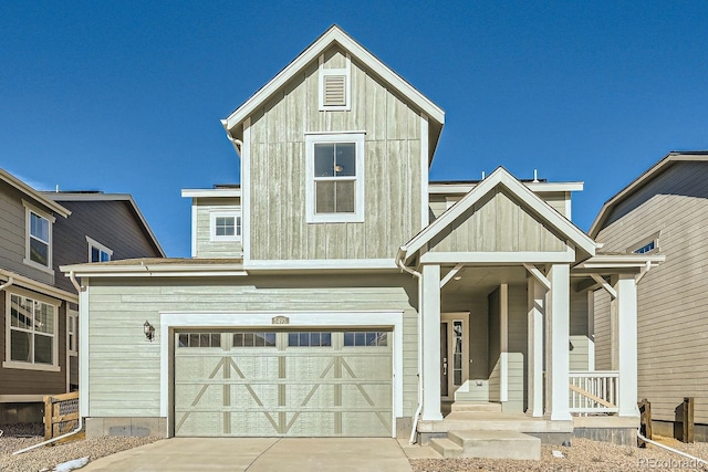 view of front of house with a garage