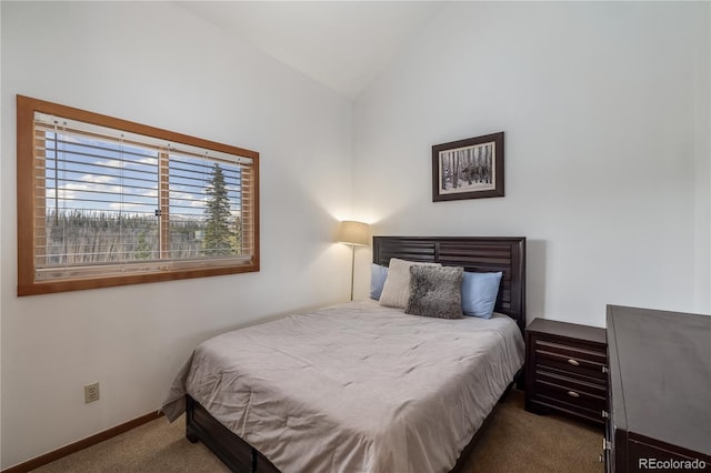 91200 Ryan Gulch Rd Unit 91222, Silverthorne, CO 80498 - carpeted bedroom featuring lofted ceiling and baseboards