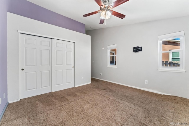 4195 W 111th Cir, Westminster, CO 80031 - unfurnished bedroom featuring carpet flooring, a closet, baseboards, and ceiling fan
