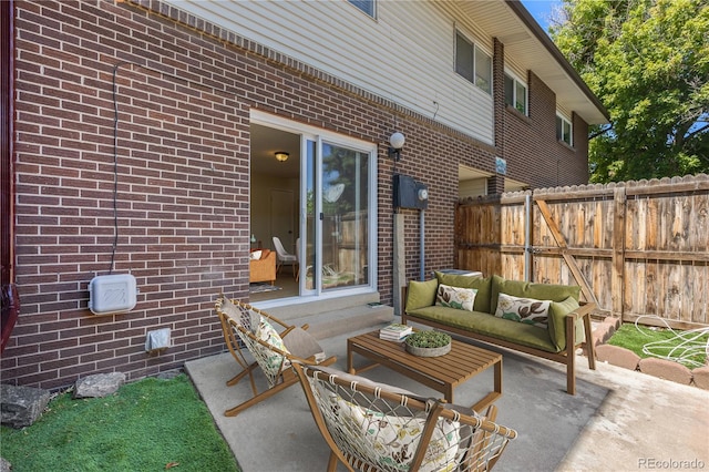 view of patio with an outdoor hangout area