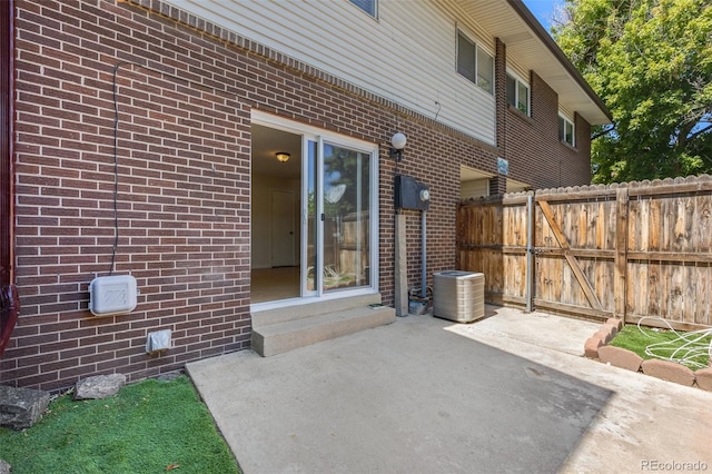 view of patio featuring central AC unit