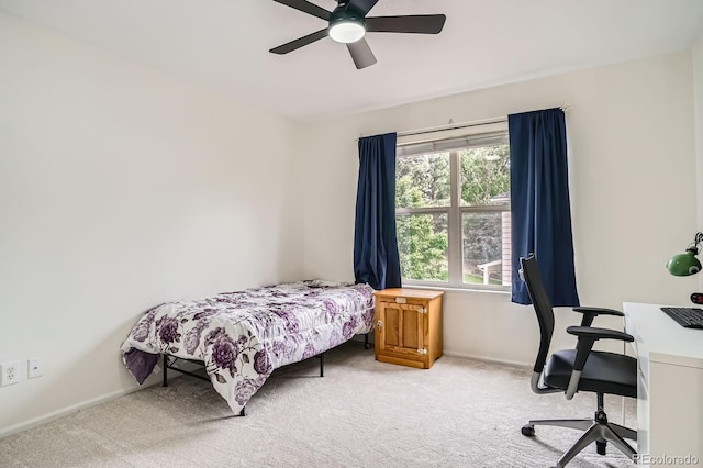 7420 S Houstoun Waring Cir, Littleton, CO 80120 - carpeted bedroom featuring baseboards, an office area, and ceiling fan