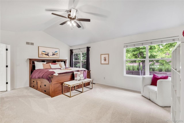 7420 S Houstoun Waring Cir, Littleton, CO 80120 - bedroom with lofted ceiling, carpet flooring, and ceiling fan