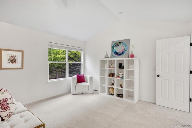 7420 S Houstoun Waring Cir, Littleton, CO 80120 - living area featuring carpet and lofted ceiling