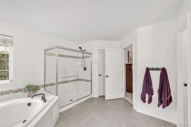 7420 S Houstoun Waring Cir, Littleton, CO 80120 - full bath with a shower stall, a bath, and tile patterned flooring