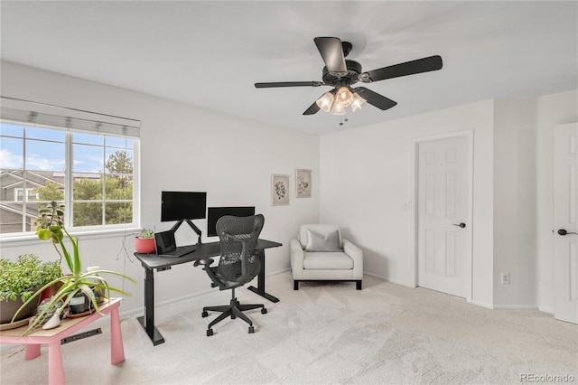 7420 S Houstoun Waring Cir, Littleton, CO 80120 - home office with carpet flooring and a ceiling fan