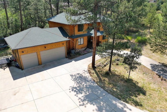 view of front of house with a garage