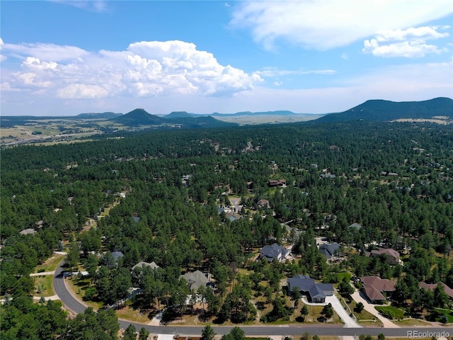 aerial view featuring a mountain view