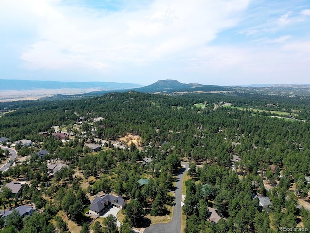 bird's eye view featuring a mountain view