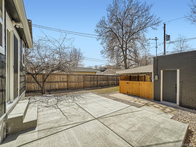 view of patio / terrace featuring a fenced backyard